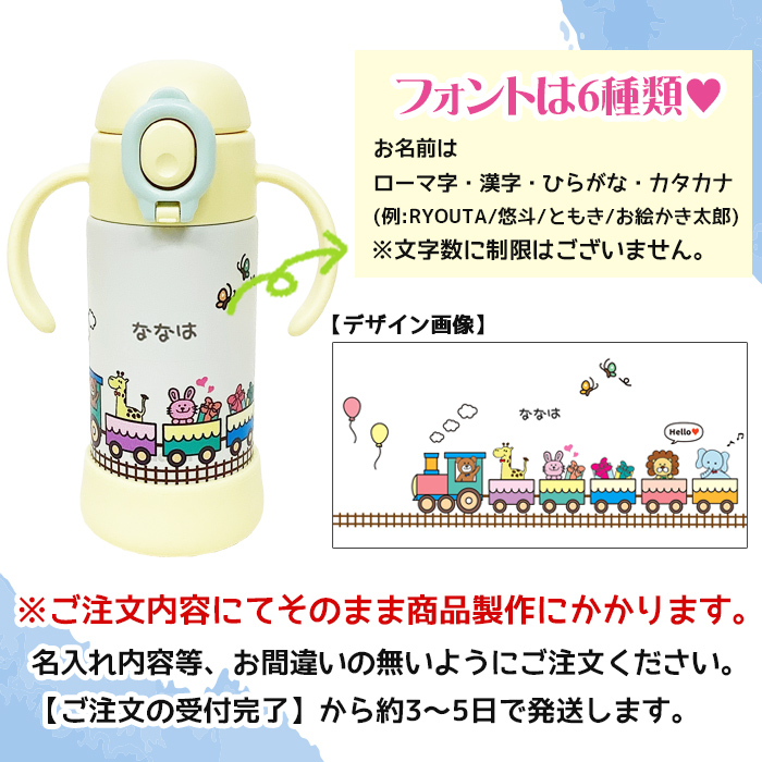 peacock アニマルトレイン 名入れ ベビーストローマグ350ml / APB-R35