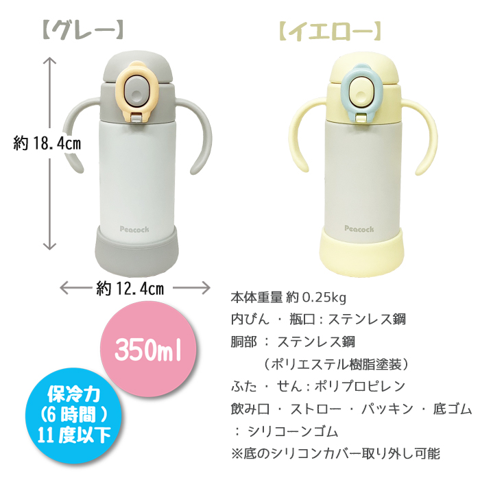 peacock アニマルトレイン 名入れ ベビーストローマグ350ml / APB-R35